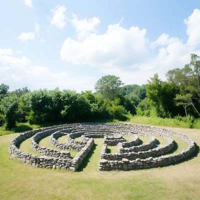 Stone maze in open field