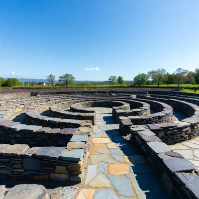 Stone maze in open field