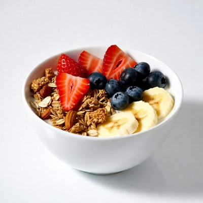 Healthy breakfast bowl with fruits and granola