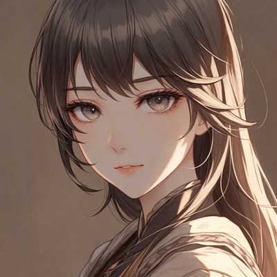 Woman with long hair and gentle smile