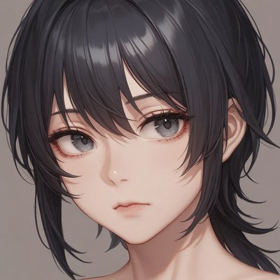 Portrait of a young woman with dark hair