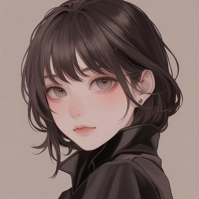 Young woman with short dark hair