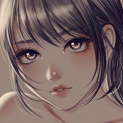 Portrait of a young woman with soft features