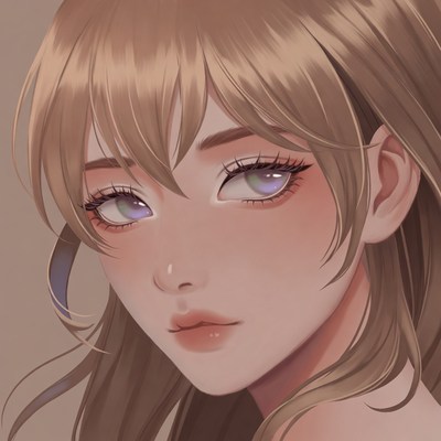 Portrait of a young woman with long hair