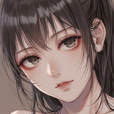 Portrait of a young woman with dark hair