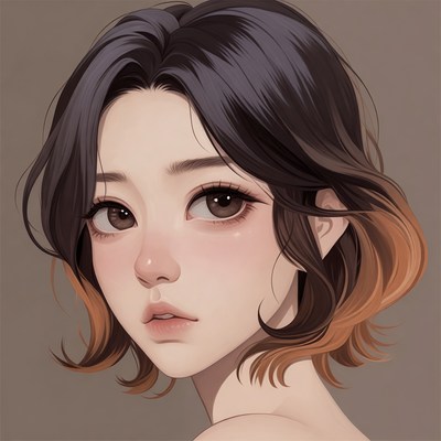 Young woman with short hair style