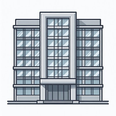 Modern building with large windows