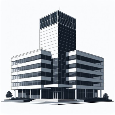 Modern office building design in urban area