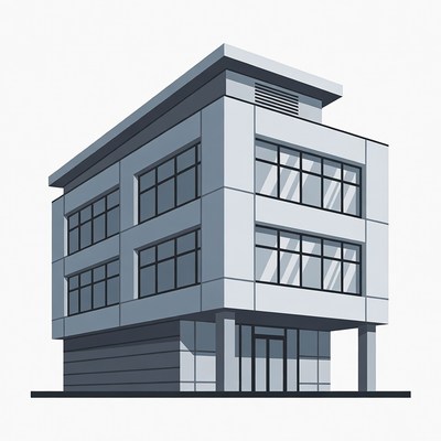 Modern building with large windows