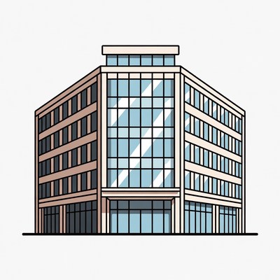 Modern office building with glass windows