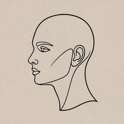 Profile view of a blank figure