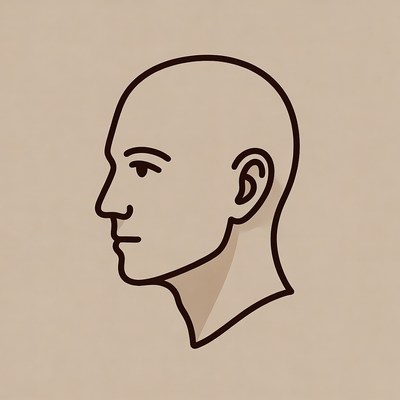 Profile view of a human head outline