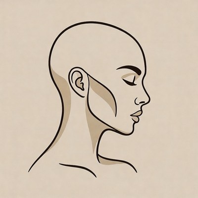 Profile of a human head outline