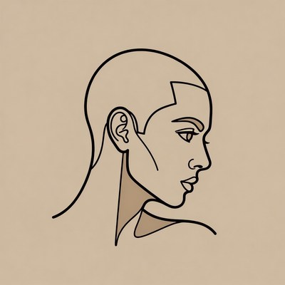 Line drawing of a human profile