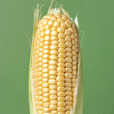 Fresh corn on green background