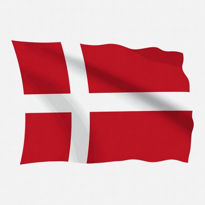 Denmark flag waving in the breeze