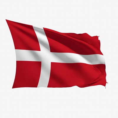 Waves of the danish flag in the wind