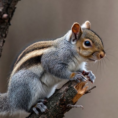 Squirrel on a tree branch