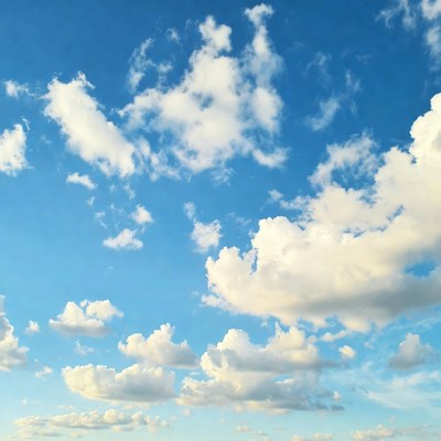 Bright clouds in the daytime sky