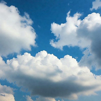 Bright clouds in the blue sky