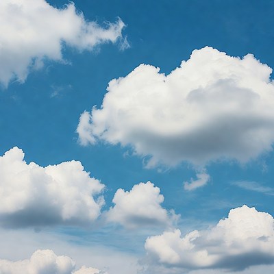 Clouds in a blue sky over a landscape