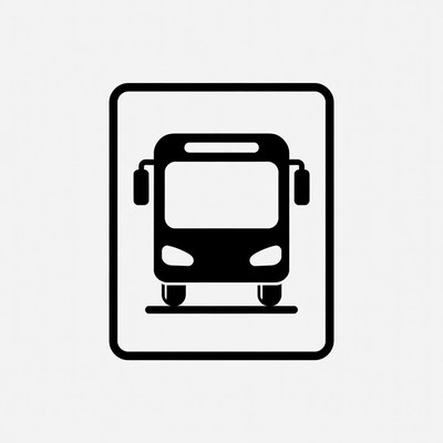 Bus stop sign featuring a bus icon