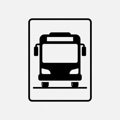 Bus silhouette sign design for transit