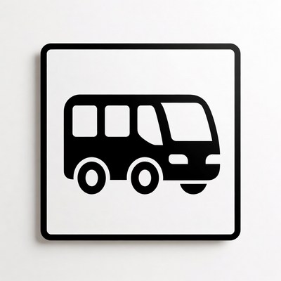 Bus sign on plain background