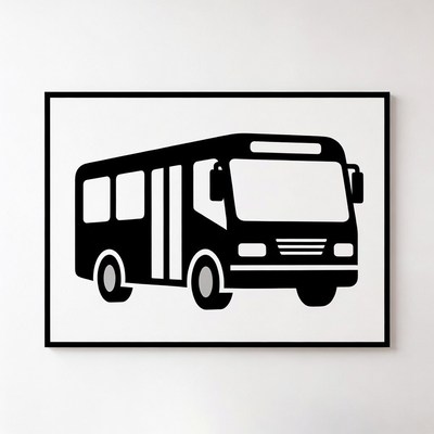 Bus graphic on white background