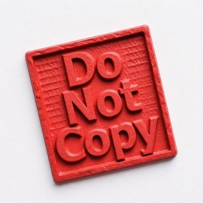Red stamp displaying do not copy message