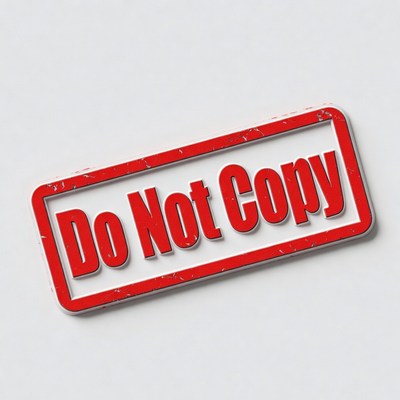 Warning sign about copyright issues