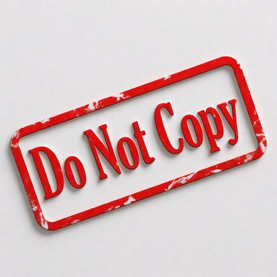 Warning stamp with message on white background