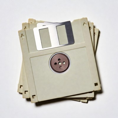 Old floppy disks stacked together