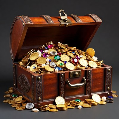 Treasure chest full of coins
