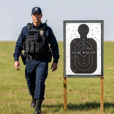 Officer training at shooting range