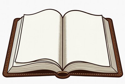 Open book on a white background
