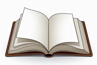 Open book with blank pages