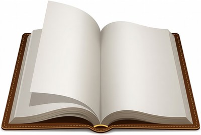 Open book with blank pages