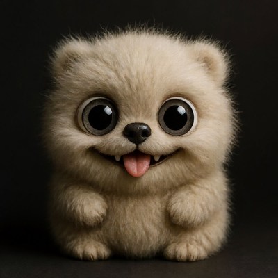 Cute fluffy creature with big eyes