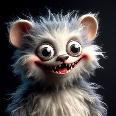 Cute creature with big eyes and fur