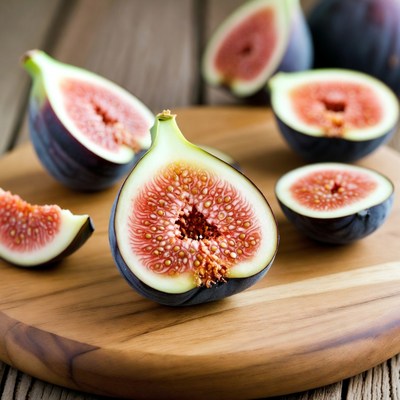 Fresh figs on a wooden board