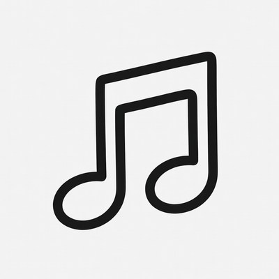 Music note on simple background