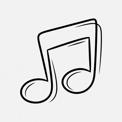 Music note sketch on gray background