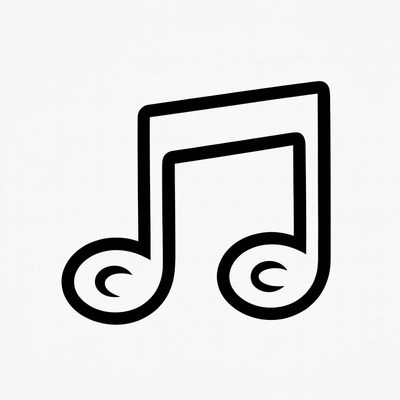 Simple music note outline design