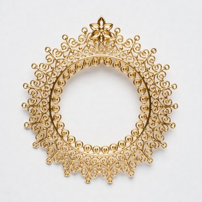 Decorative gold metal wall art piece