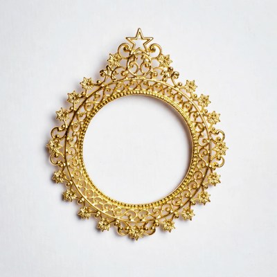 Decorative gold frame design displayed on white