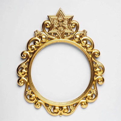 Golden decorative frame with star design