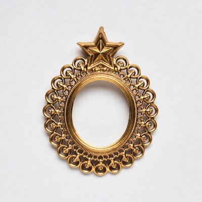 Golden pendant with star design