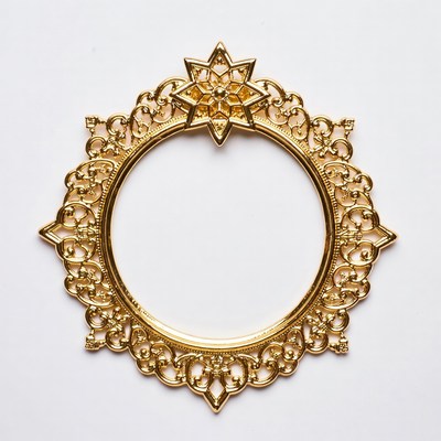 Golden decorative frame with intricate design