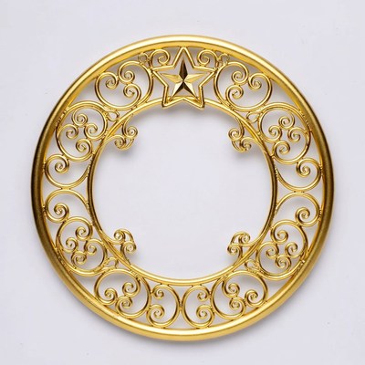 Gold decorative circular frame with star